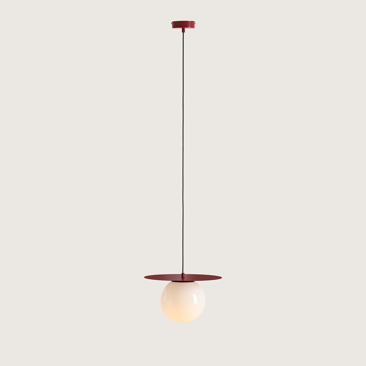 Wisząca lampa Loop w kolorze czerwonego wina