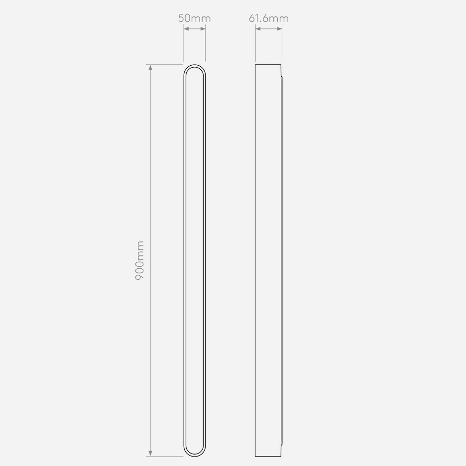 Czarny kinkiet Atticus 900 z oświetleniem LED 3000K i klasą szczelności IP44