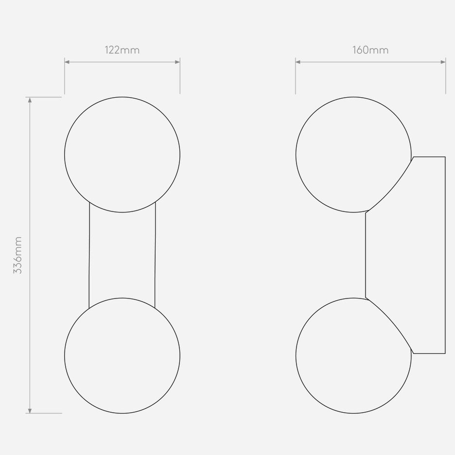 Biały kinkiet Lyra z podwójnym źródłem światła, IP44