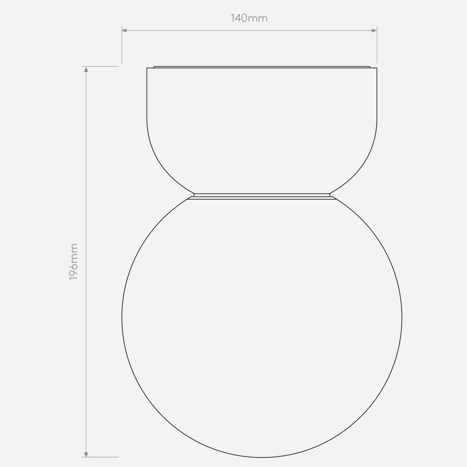 Biała mała lampa sufitowa Lyra 140 o klasie szczelności IP44