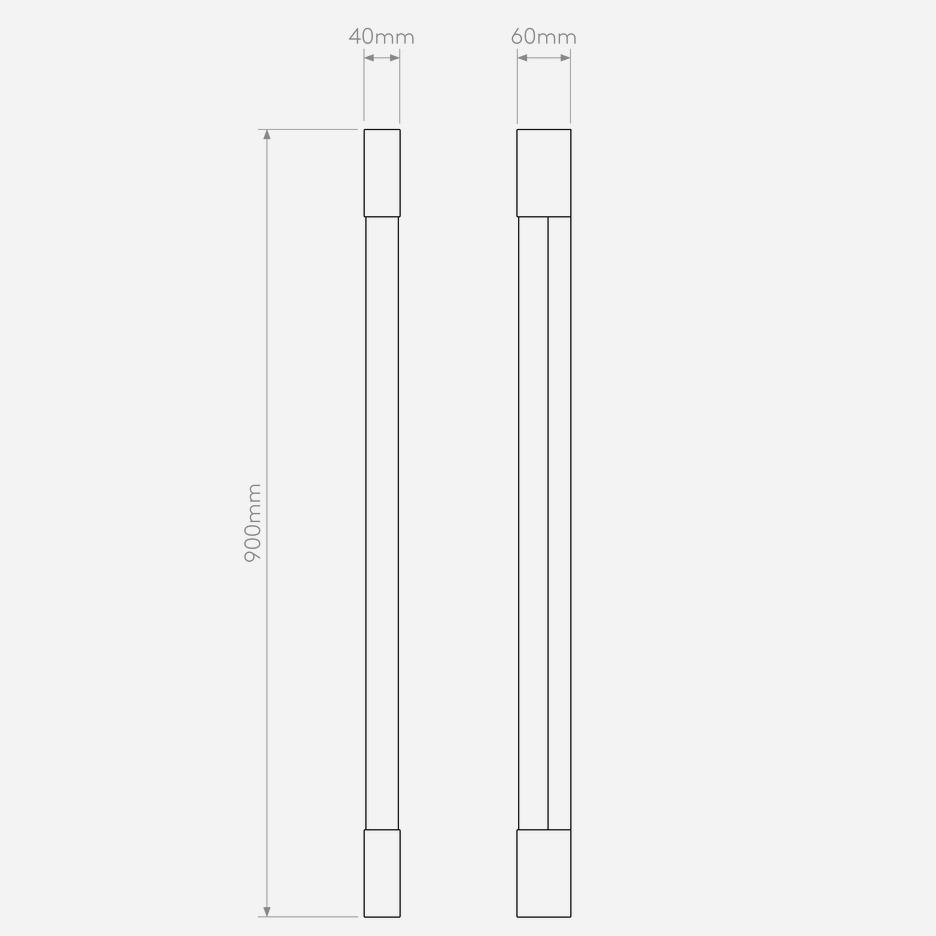 Wysoki czarny kinkiet Palermo 900, IP44