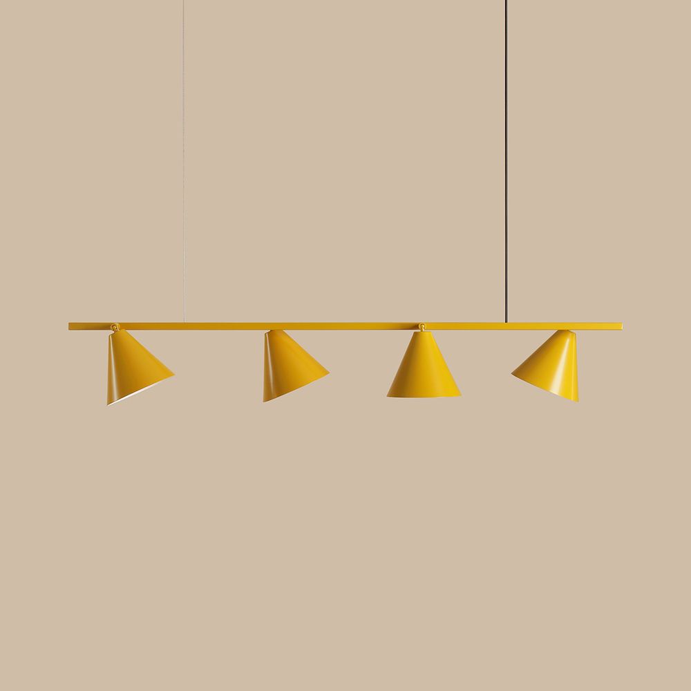 Wisząca lampa FORM 4 w kolorze musztardowym