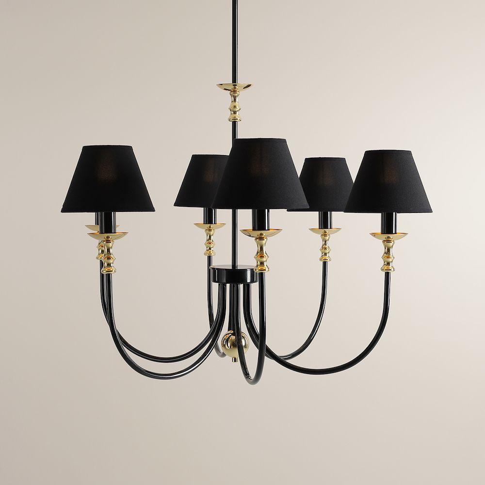 Czarny żyrandol Roma 6 o imponujących rozmiarach
