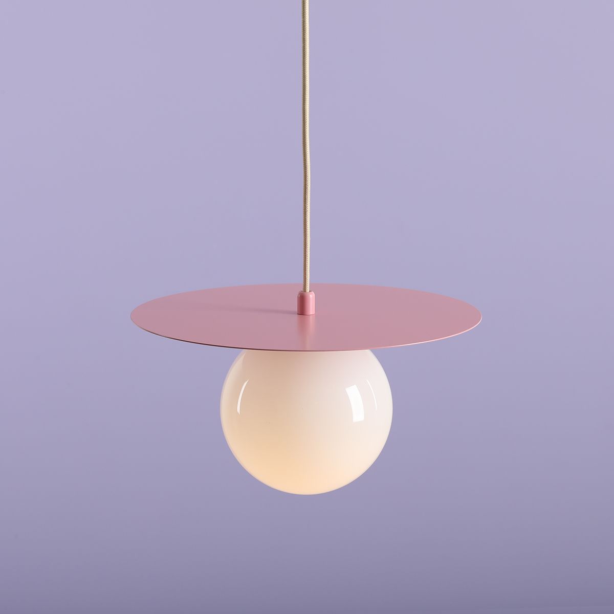 Wisząca lampa Loop w kolorze pudrowego różu