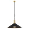 Czarna wisząca lampa Minori z eleganckimi złotymi detalami