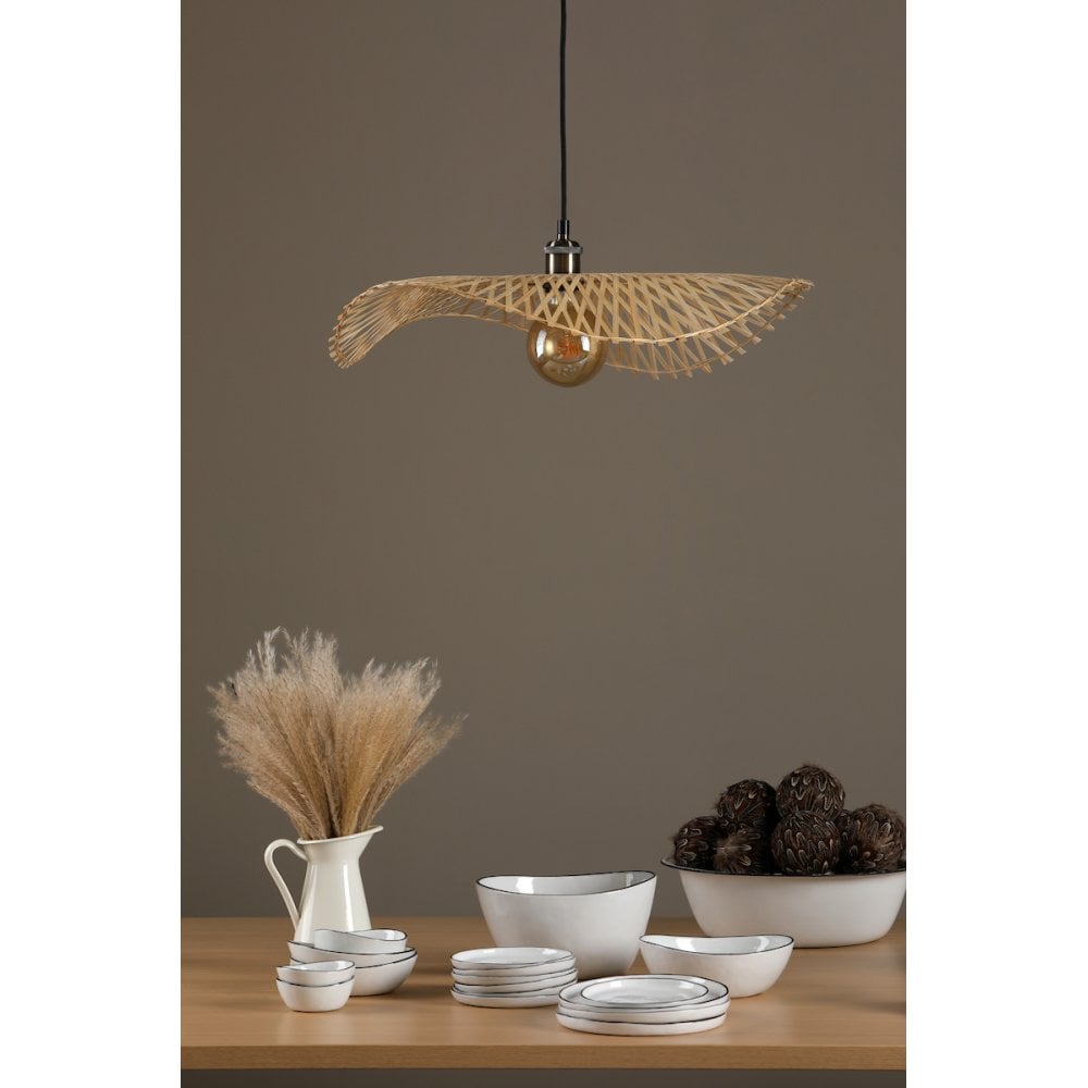 Rattanowy klosz Deja nad stół w stylu boho