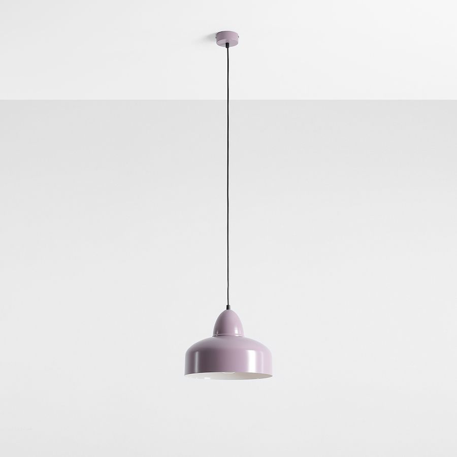 Fioletowa lampa wisząca Como z nowoczesnym, kompaktowym kloszem z limitowanej kolekcji Artera Colours