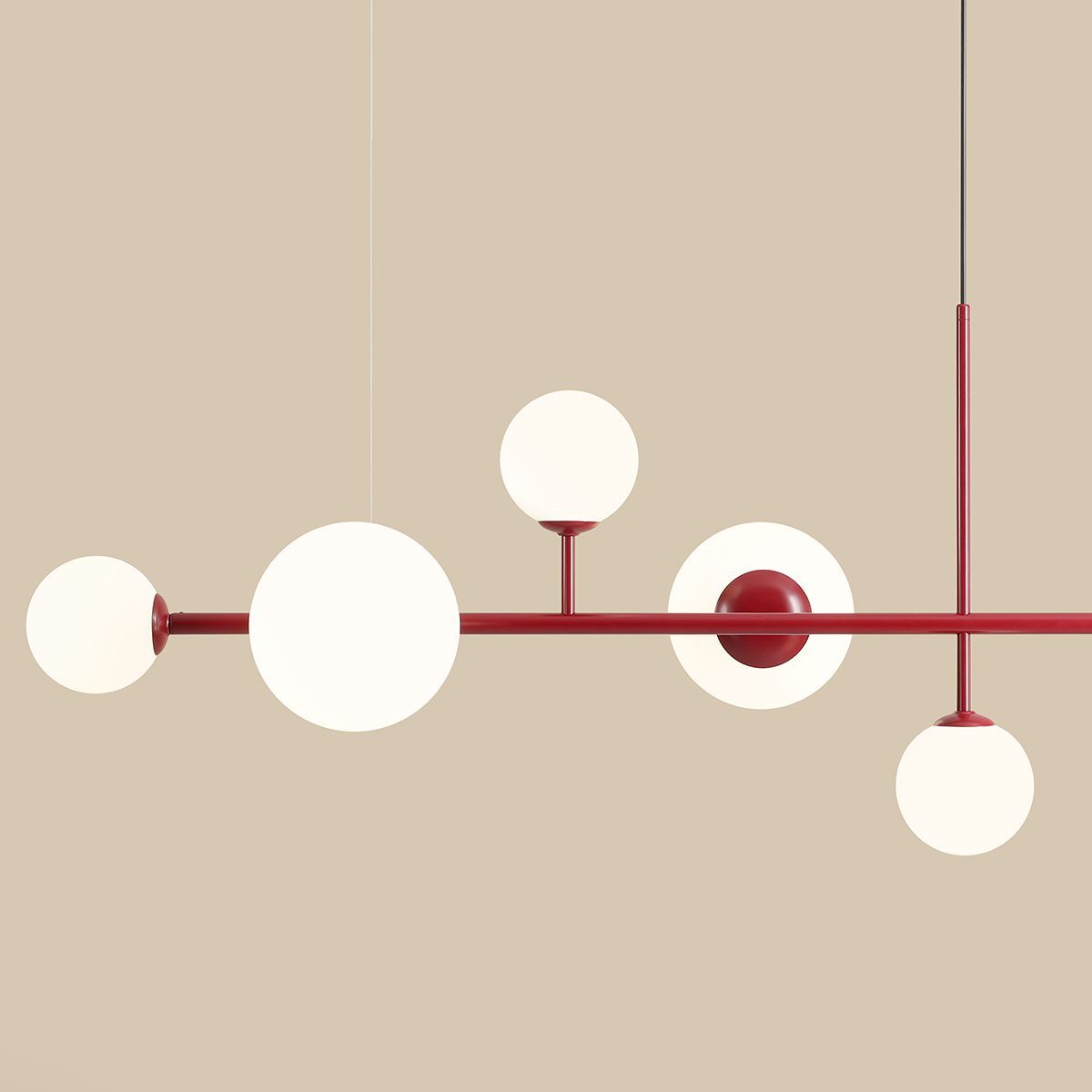 Wisząca lampa Dione 6 w kolorze Red Wine