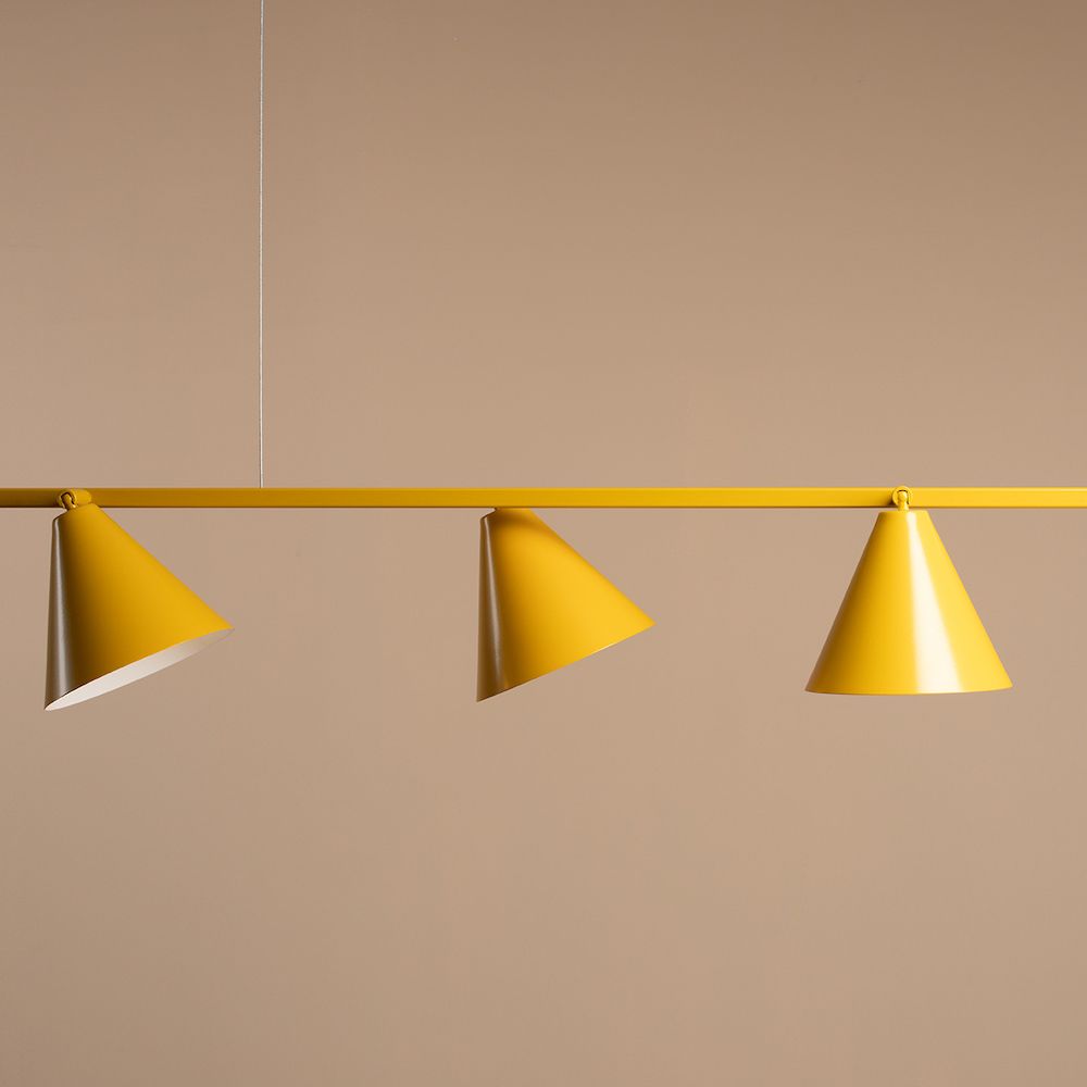 Wisząca lampa FORM 4 w kolorze musztardowym
