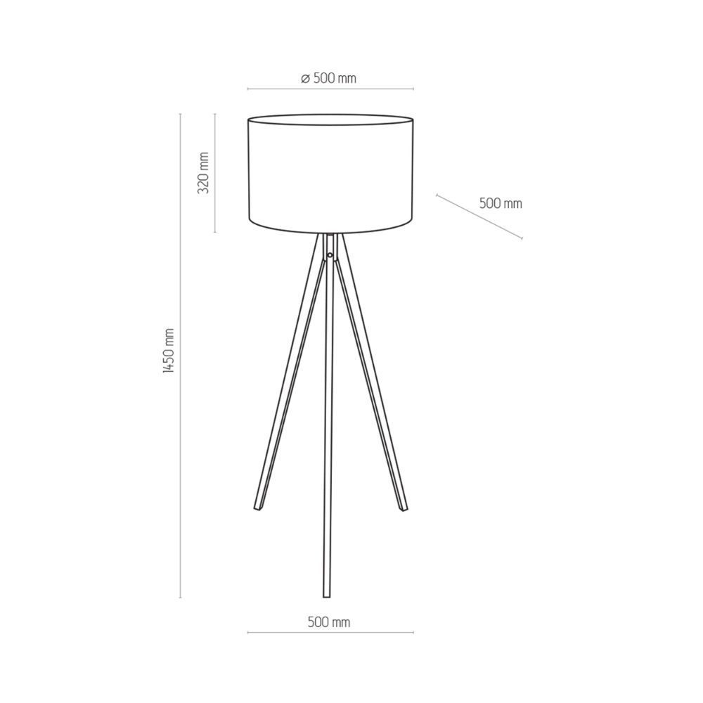 Lampa stojąca Treviso z białym abażurem