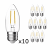 Zestaw 10 transparentnych żarówek LED C35 – Nordlux, 2700K