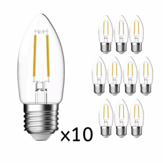 Zestaw 10 transparentnych żarówek LED C35 – Nordlux, 2700K