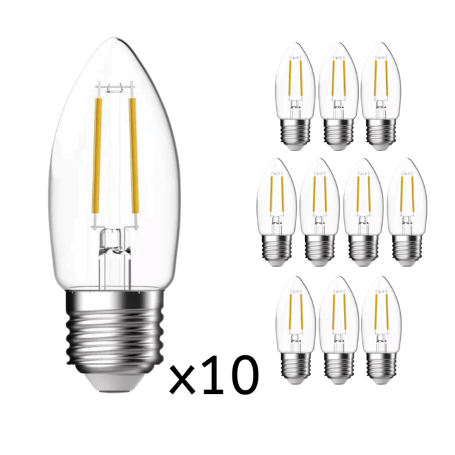 Zestaw 10 transparentnych żarówek LED C35 – Nordlux, 2700K