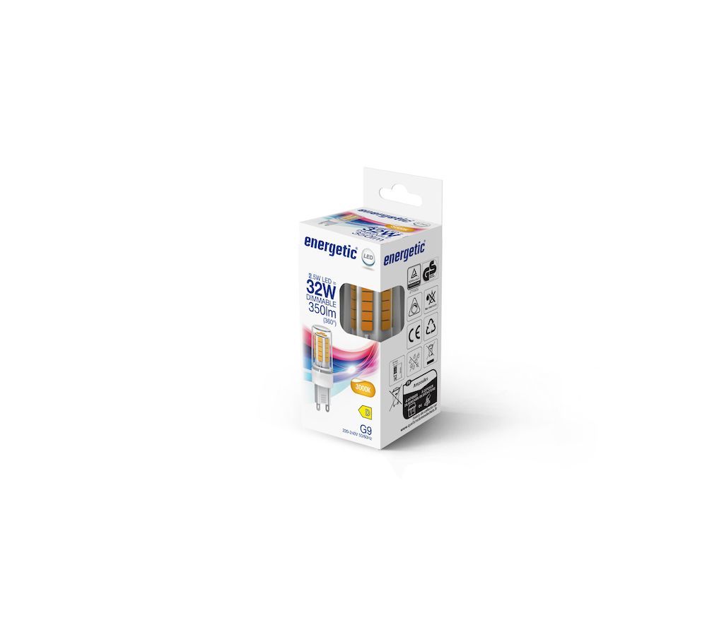 Żarówka G9 o regulowanym natężeniu światła, barwa 3000 K, strumień świetlny 350 lm