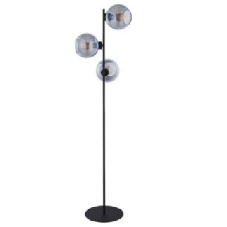 Czarna podłogowa lampa Cubus z kloszami ze szkła