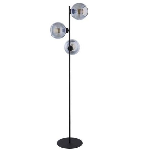 Czarna podłogowa lampa Cubus z kloszami ze szkła