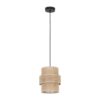 Wąska wisząca lampa Calisto z juty do salonu