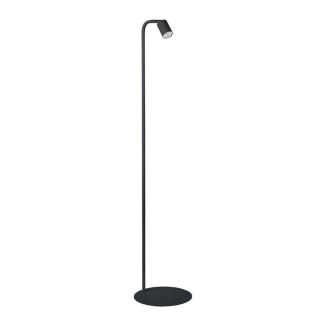 Czarna, nowoczesna lampa podłogowa Logan