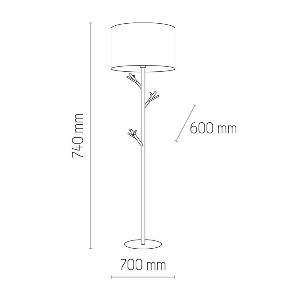 Lampa podłogowa Albero Len z drewnianą podstawą i lnianym abażurem