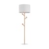 Lampa podłogowa Albero Len z drewnianą podstawą i lnianym abażurem