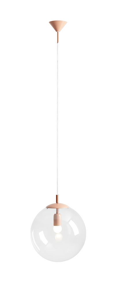 Wisząca lampa Globe Coral z kloszem ze szkła