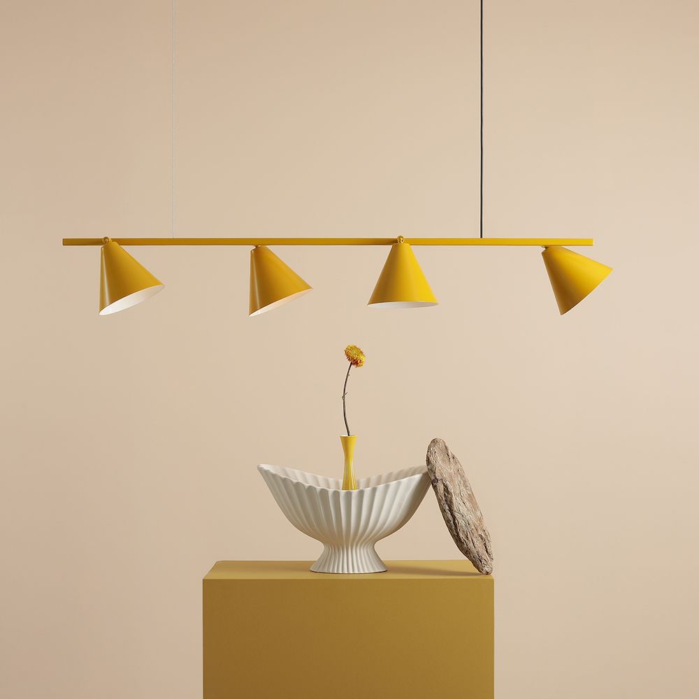 Wisząca lampa FORM 4 w kolorze musztardowym