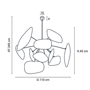 Stylowa lampa wisząca Screen 70's 1L z lnianymi abażurami
