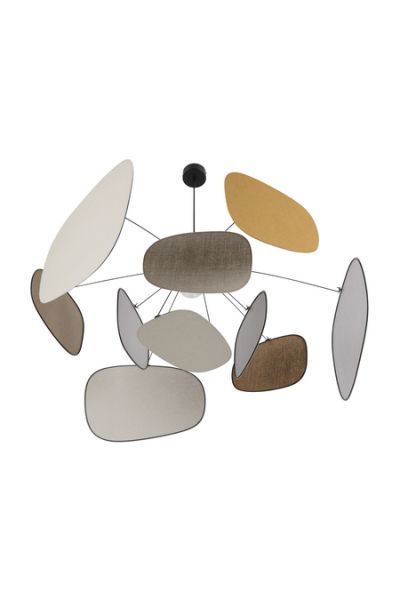 Stylowa lampa wisząca Screen 70's 1L z lnianymi abażurami