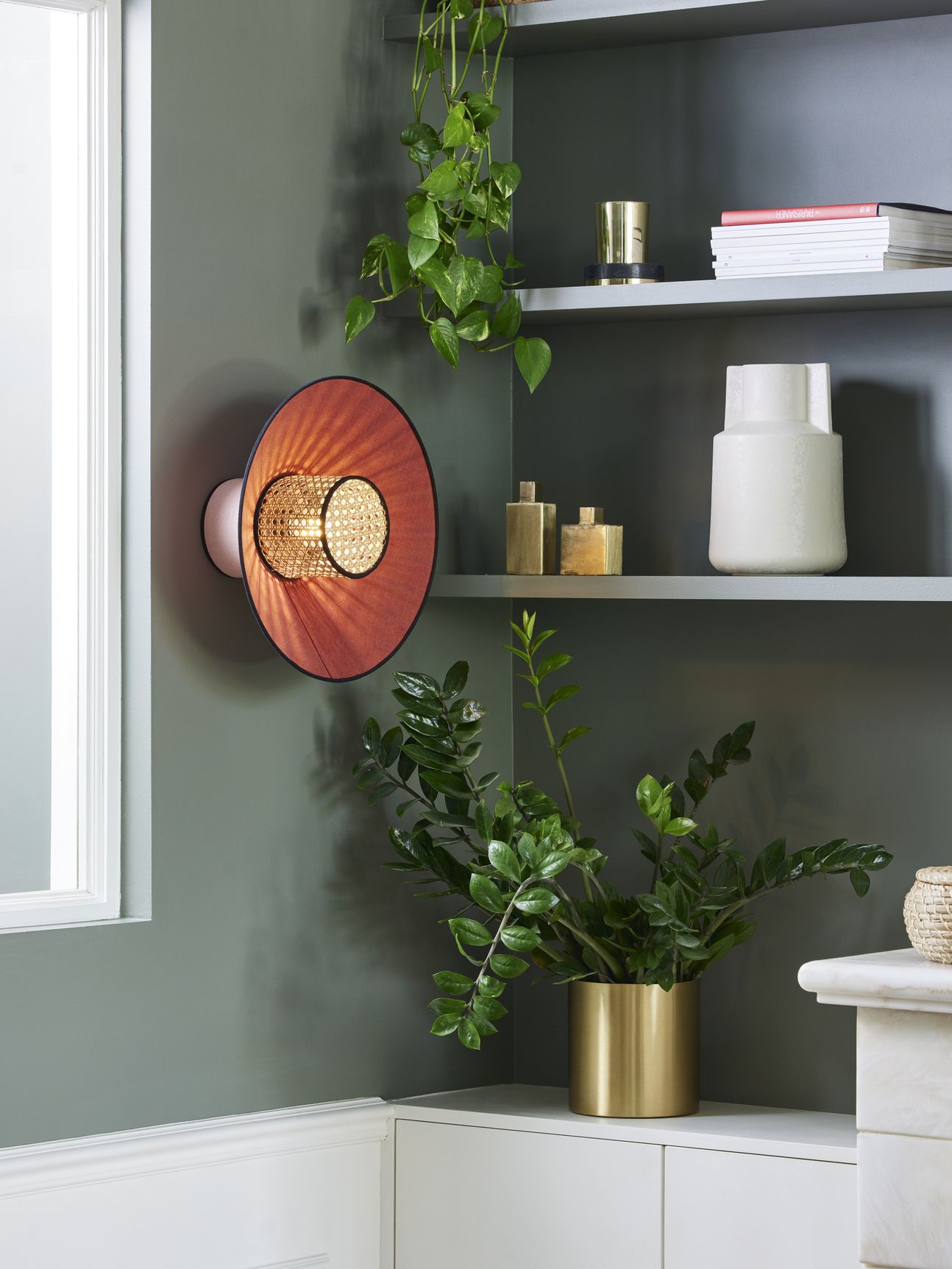 Stylowy kinkiet Singapour - rose/massala, idealny do salonu