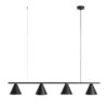 Wisząca, podłużna lampa retro FORM 4 w kolorze czarnym z czterema kloszami