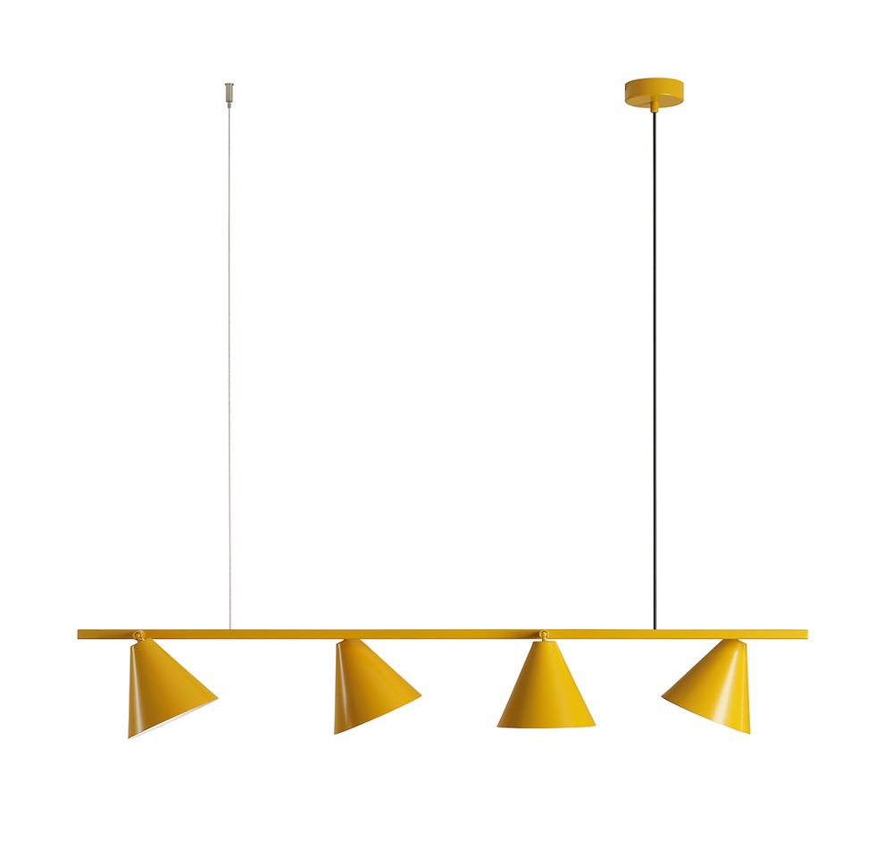 Wisząca lampa FORM 4 w kolorze musztardowym