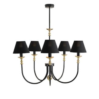 Stylowy żyrandol Roma 5 w eleganckim czarnym kolorze
