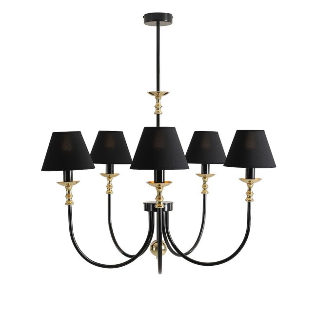 Stylowy żyrandol Roma 5 w eleganckim czarnym kolorze