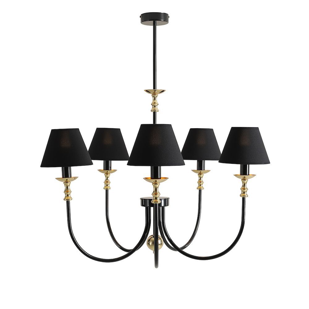 Stylowy żyrandol Roma 5 w eleganckim czarnym kolorze