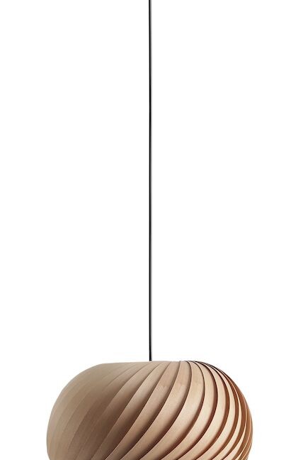 Wisząca lampa Nature Dark S wykonana z brązowego forniru