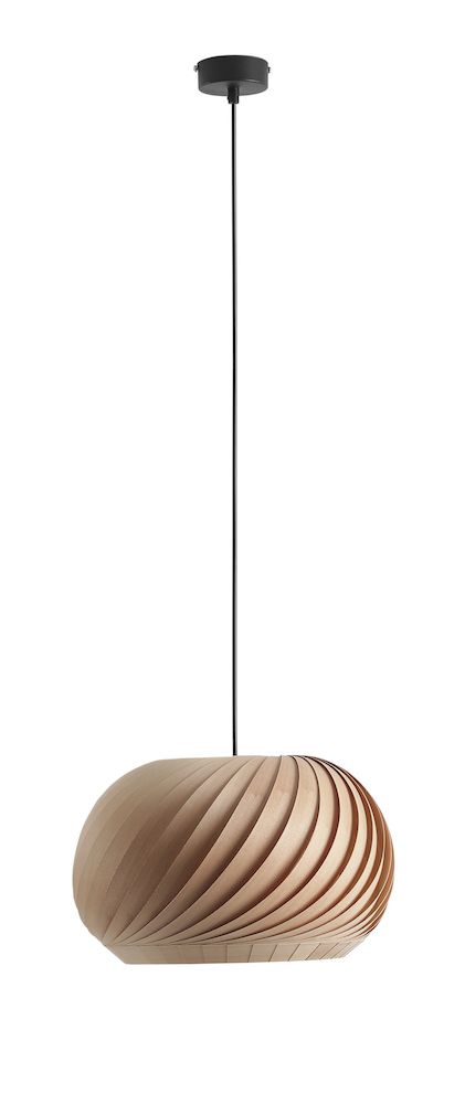 Wisząca lampa Nature Dark S wykonana z brązowego forniru