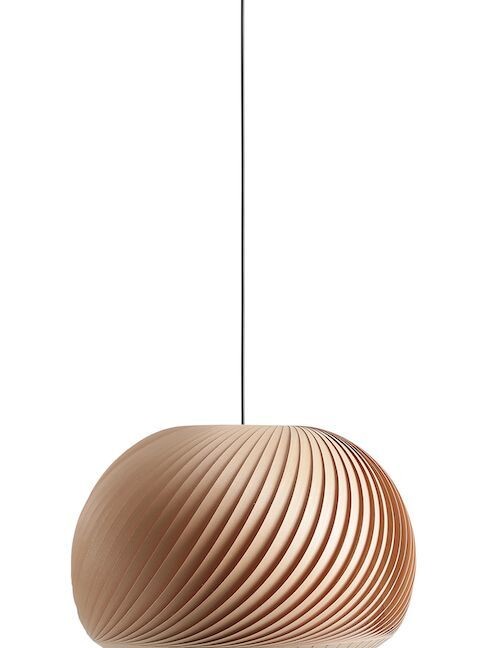Duża wisząca lampa Nature Dark XL z brązowym abażurem w kształcie kulistej rozety