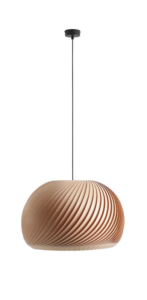 Duża wisząca lampa Nature Dark XL z brązowym abażurem w kształcie kulistej rozety