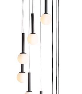 Czarna lampa wisząca RIU 9