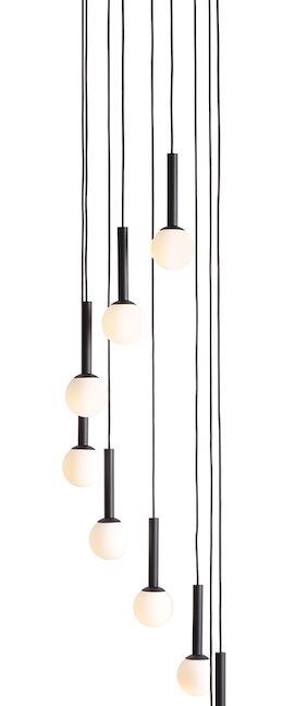 Czarna lampa wisząca RIU 9