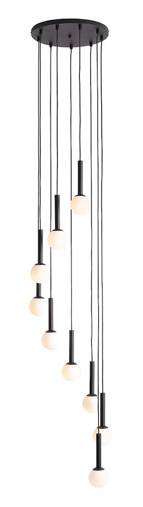 Czarna lampa wisząca RIU 9