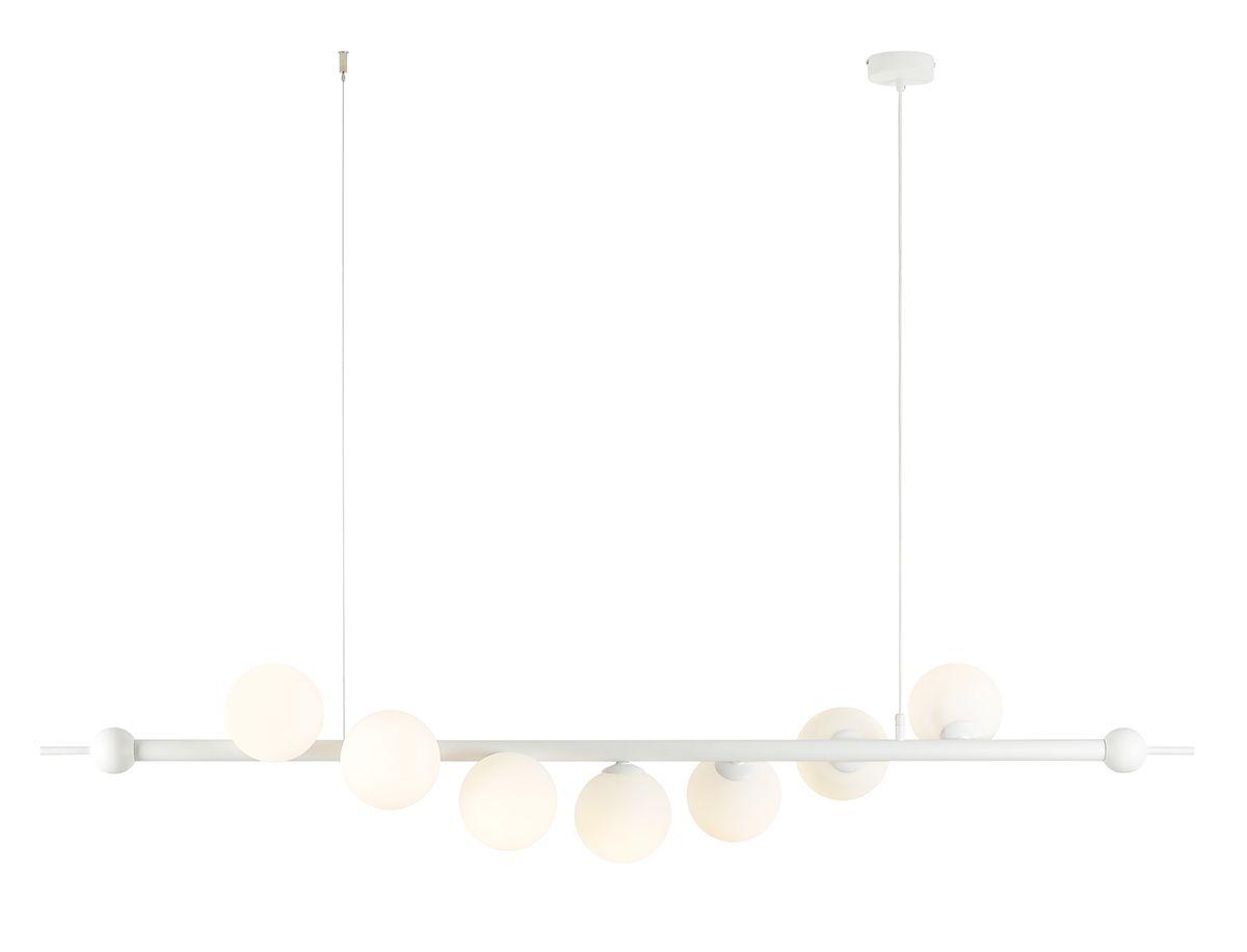 Wisząca lampa Wave 7 w białym kolorze