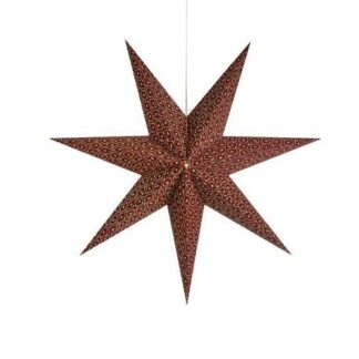 Wisząca lampa Baroque w kolorze bordowym w kształcie świątecznej gwiazdy