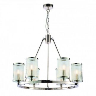 Srebrny, stylowy żyrandol Easton 6
