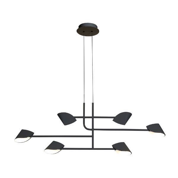 Czarna lampa wisząca Capuccina z oświetleniem LED