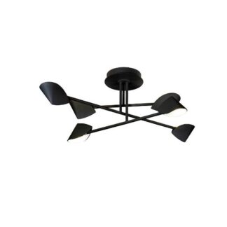 Czarna, sześciopunktowa lampa sufitowa LED Capuccina