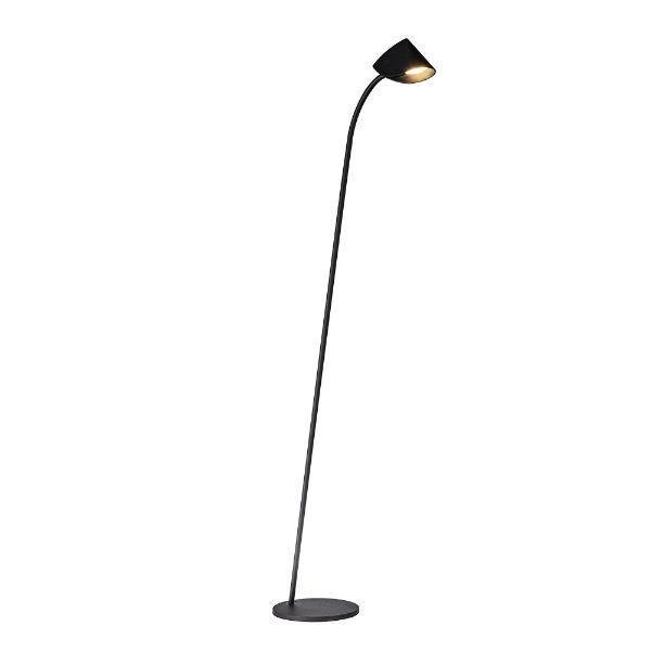 Czarna lampa podłogowa Capuccina z oświetleniem LED