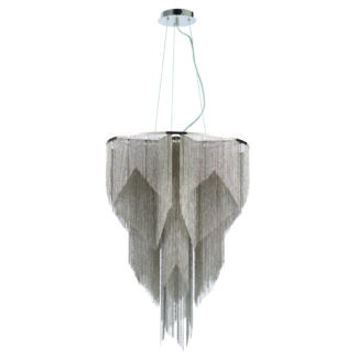 Srebrna, stylowa lampa wisząca Loire