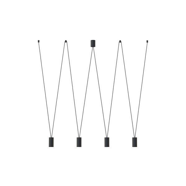 Wisząca lampa More Eye IV w czarnych tubach