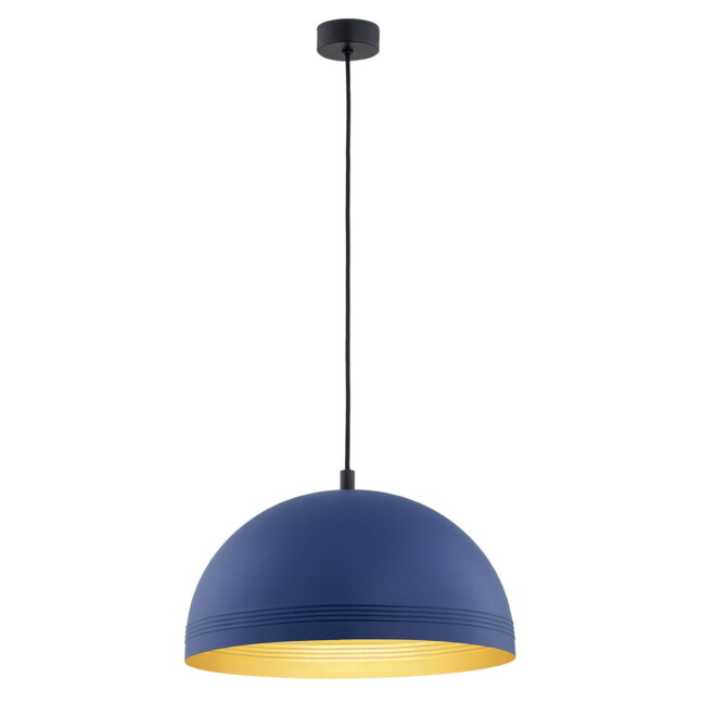 Lampa wisząca Bonita - niebieska, nad drewniany stół